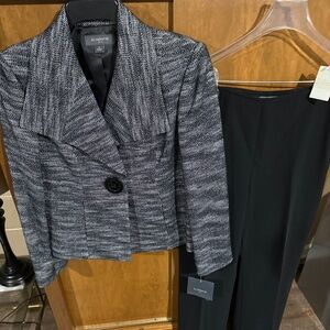 2 Piece Suit, Tweed Jacket, Black Pants